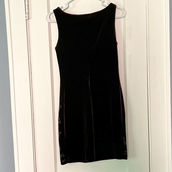 Vintage all that Jazz mini dress dark purple butterfly floral size small fairy - Picture 5 of 10